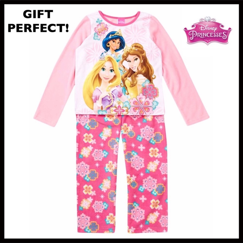 ❗️6-HOUR SALE❗️DISNEY PRINCESS FLEECE PAJAMAS PJS SIZE 10 BELLE JASMINE SET A3C